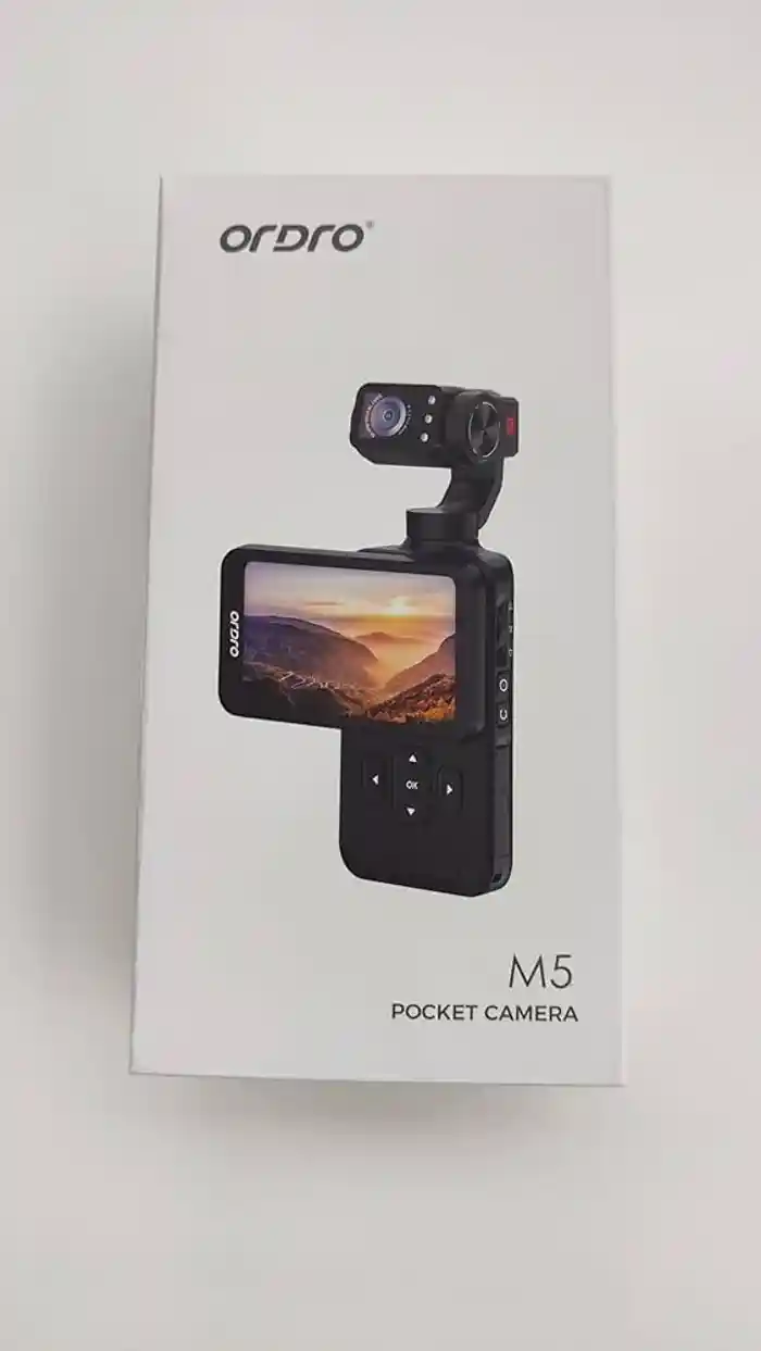 Ordro M5 5K Vlog Handheld Camera 3.5-inch Rotating Touch Screen, 3-axis Gimbal Stabilization, Face Tracking, 120-degree Wide Angle, Long-lasting Battery, Infrared Night Vision, Slow Motion, App Connec